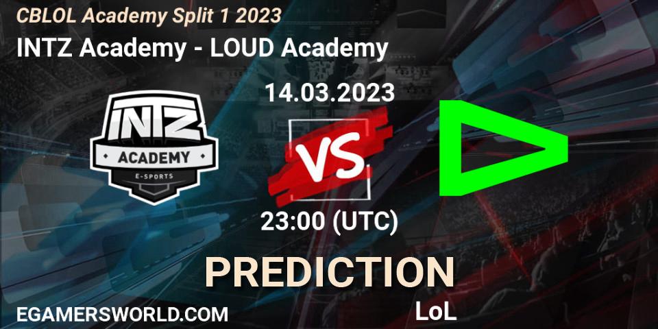 Prognose für das Spiel INTZ Academy VS LOUD Academy. 14.03.23. LoL - CBLOL Academy Split 1 2023