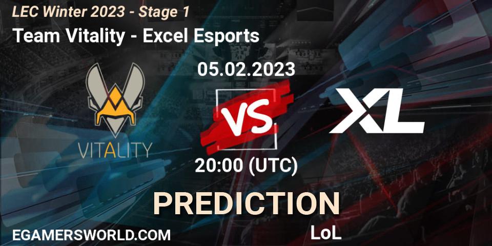 Prognose für das Spiel Team Vitality VS Excel Esports. 06.02.23. LoL - LEC Winter 2023 - Stage 1