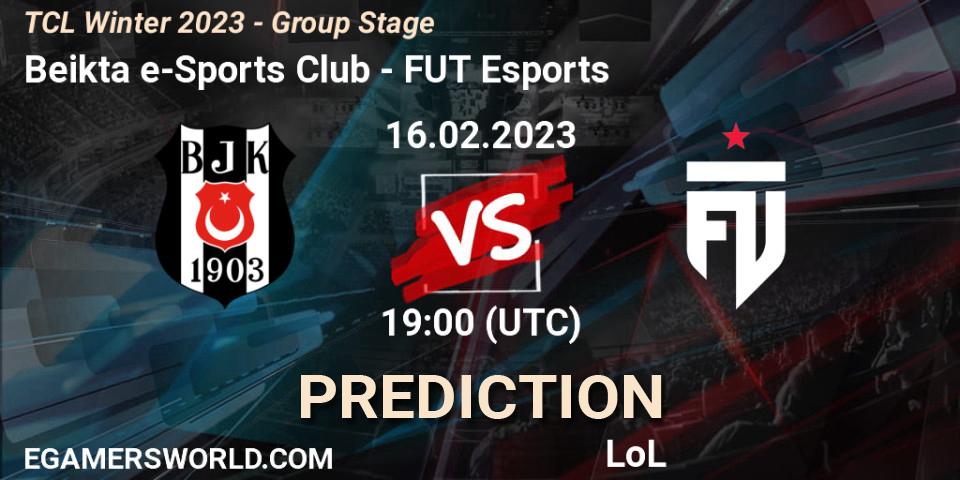 Prognose für das Spiel Beşiktaş e-Sports VS FUT Esports. 02.03.2023 at 19:00. LoL - TCL Winter 2023 - Group Stage