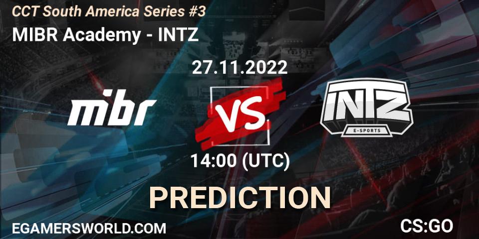 Prognose für das Spiel MIBR Academy VS INTZ. 27.11.22. CS2 (CS:GO) - CCT South America Series #3