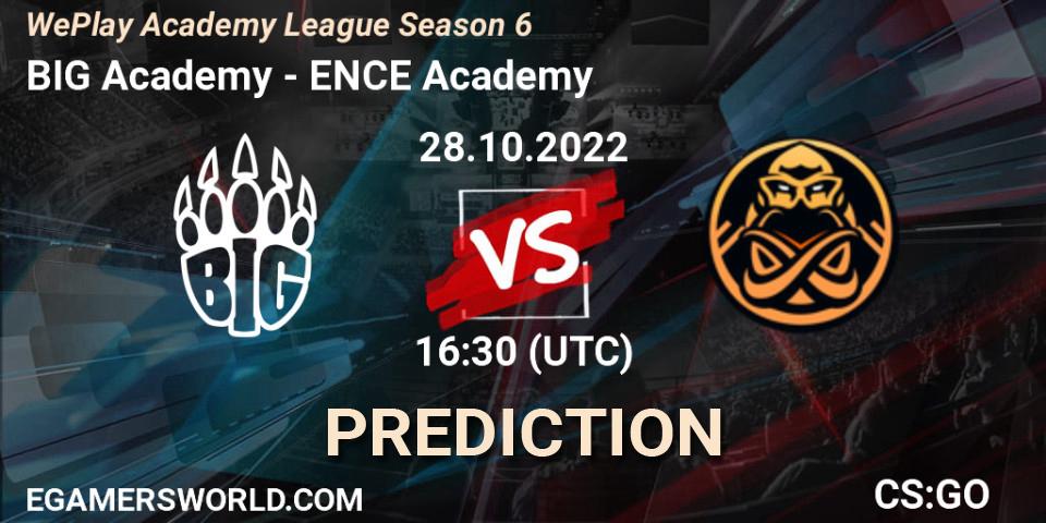 Prognose für das Spiel BIG Academy VS ENCE Academy. 24.10.2022 at 18:50. Counter-Strike (CS2) - WePlay Academy League Season 6