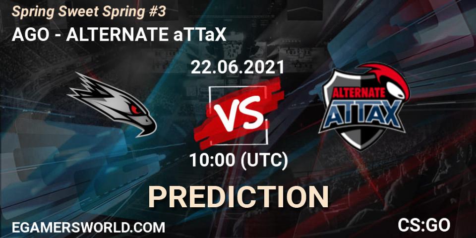 Prognose für das Spiel AGO VS ALTERNATE aTTaX. 22.06.21. CS2 (CS:GO) - Spring Sweet Spring #3