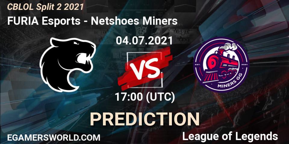 Prognose für das Spiel FURIA Esports VS Netshoes Miners. 04.07.2021 at 17:00. LoL - CBLOL Split 2 2021