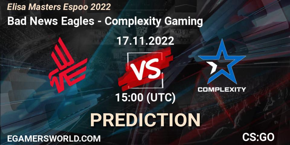 Prognose für das Spiel Bad News Eagles VS Complexity Gaming. 17.11.22. CS2 (CS:GO) - Elisa Masters Espoo 2022
