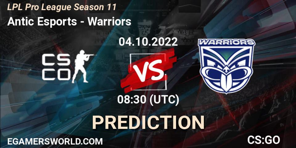 Prognose für das Spiel Antic Esports VS Warriors. 04.10.22. CS2 (CS:GO) - LPL Pro League 2022 Season 2