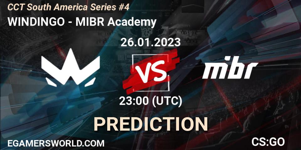 Prognose für das Spiel WINDINGO VS MIBR Academy. 26.01.23. CS2 (CS:GO) - CCT South America Series #4