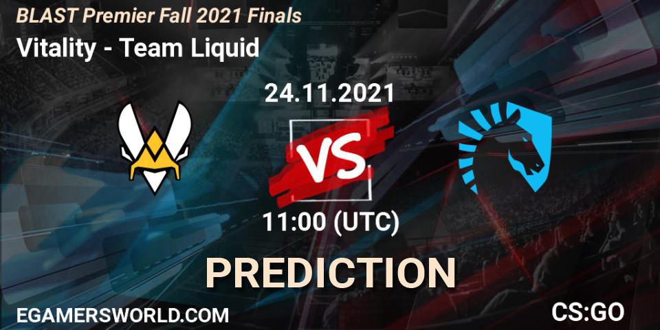 Prognose für das Spiel Vitality VS Team Liquid. 24.11.21. CS2 (CS:GO) - BLAST Premier Fall 2021 Finals