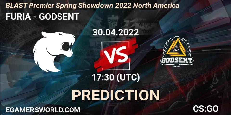 Prognose für das Spiel FURIA VS GODSENT. 30.04.22. CS2 (CS:GO) - BLAST Premier Spring Showdown 2022 North America