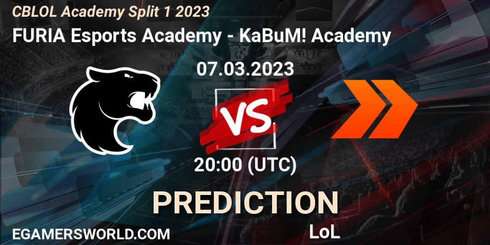 Prognose für das Spiel FURIA Esports Academy VS KaBuM! Academy. 07.03.2023 at 20:00. LoL - CBLOL Academy Split 1 2023