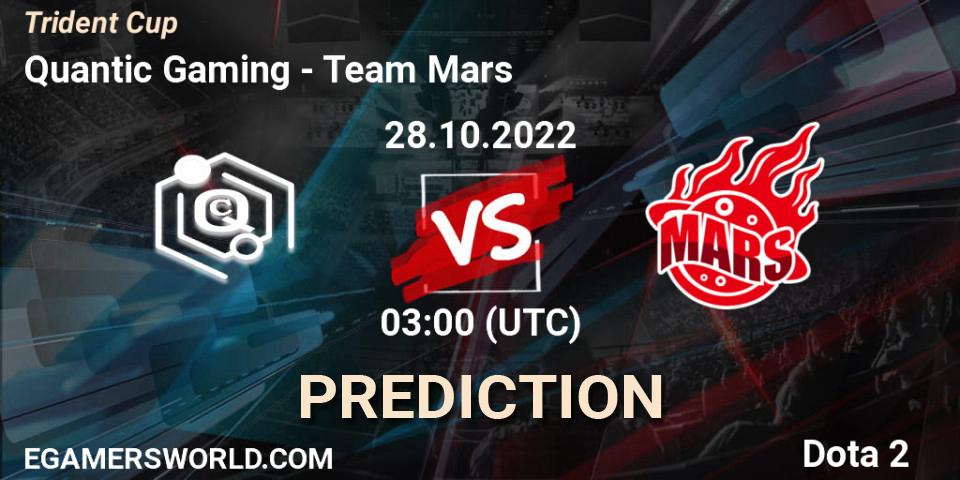 Prognose für das Spiel Quantic Gaming VS Team Mars. 28.10.22. Dota 2 - Trident Cup