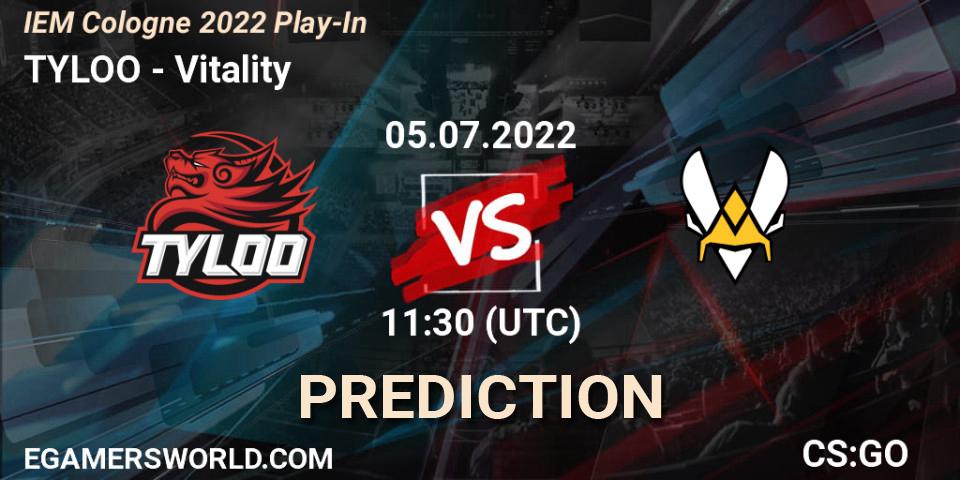 Prognose für das Spiel TYLOO VS Vitality. 05.07.2022 at 12:20. Counter-Strike (CS2) - IEM Cologne 2022 Play-In