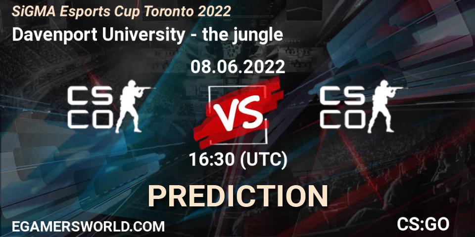 Prognose für das Spiel Davenport University VS the jungle. 08.06.2022 at 16:30. Counter-Strike (CS2) - SiGMA Esports Cup Toronto 2022