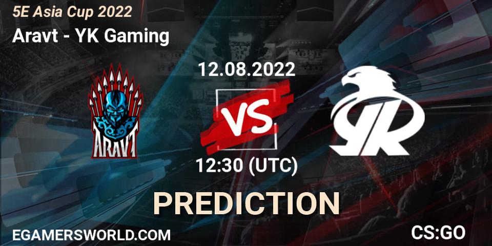 Prognose für das Spiel Aravt VS YK Gaming. 12.08.2022 at 12:30. Counter-Strike (CS2) - 5E Asia Cup 2022