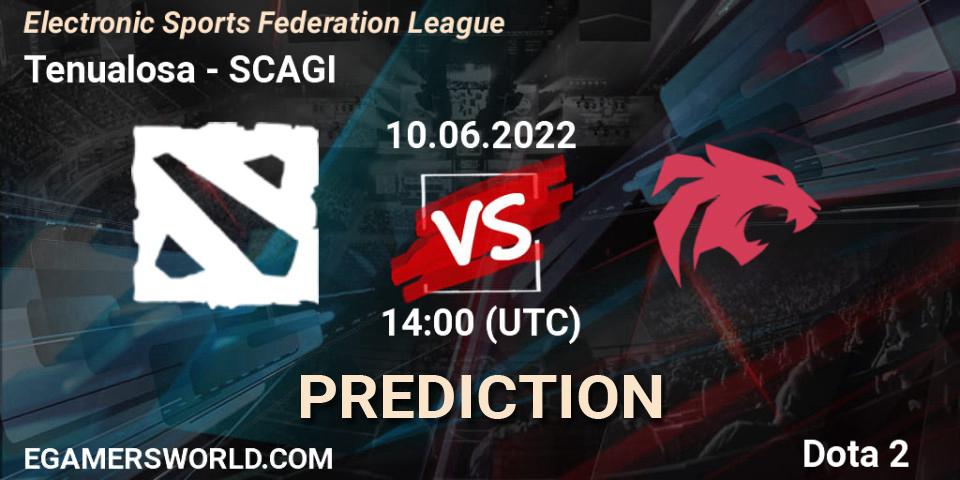 Prognose für das Spiel Tenualosa VS SCAGI. 10.06.2022 at 14:12. Dota 2 - Electronic Sports Federation League