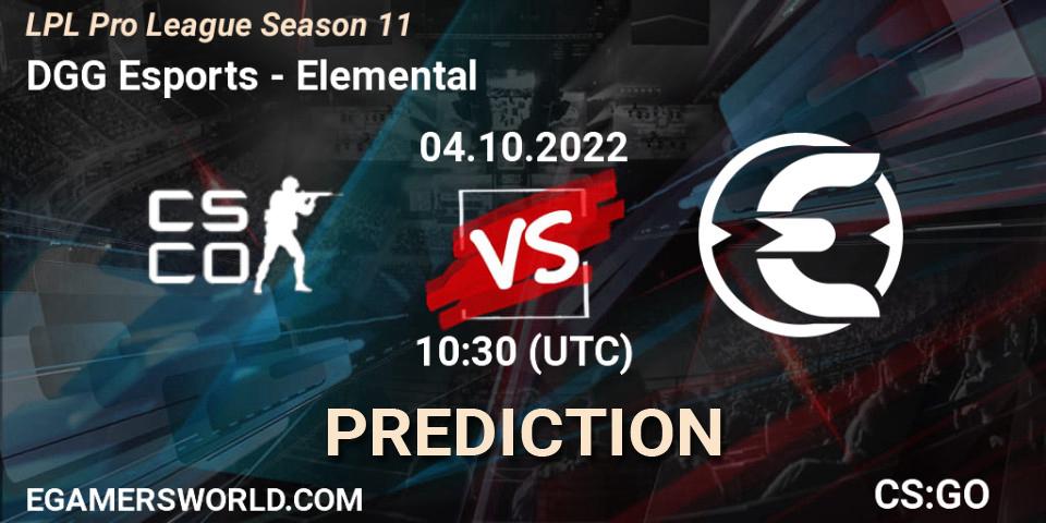 Prognose für das Spiel DGG Esports VS Elemental. 04.10.22. CS2 (CS:GO) - LPL Pro League 2022 Season 2