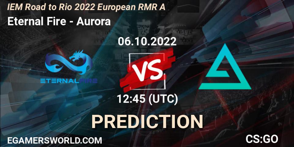 Prognose für das Spiel Eternal Fire VS Aurora. 06.10.2022 at 13:15. Counter-Strike (CS2) - IEM Road to Rio 2022 European RMR A