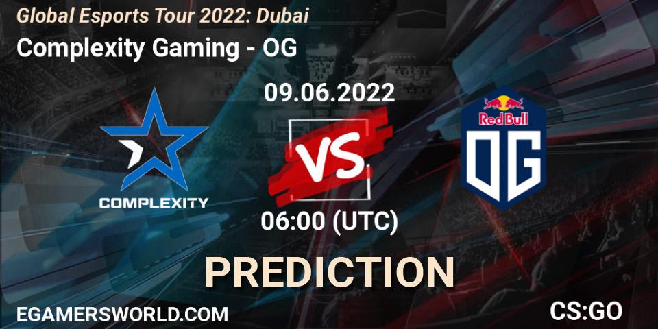 Prognose für das Spiel Complexity Gaming VS OG. 09.06.22. CS2 (CS:GO) - Global Esports Tour 2022: Dubai