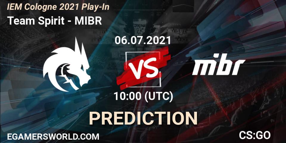Prognose für das Spiel Team Spirit VS MIBR. 06.07.2021 at 10:00. Counter-Strike (CS2) - IEM Cologne 2021 Play-In