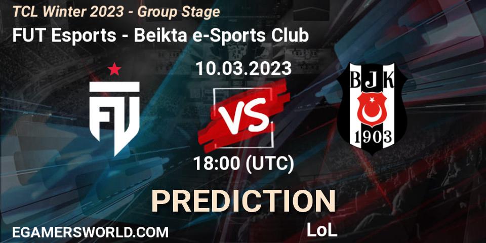 Prognose für das Spiel FUT Esports VS Beşiktaş e-Sports Club. 17.03.2023 at 18:00. LoL - TCL Winter 2023 - Group Stage