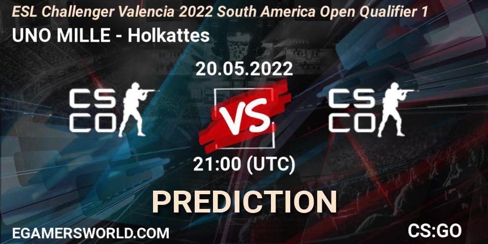 Prognose für das Spiel UNO MILLE VS Holkattes. 20.05.2022 at 21:00. Counter-Strike (CS2) - ESL Challenger Valencia 2022 South America Open Qualifier 1
