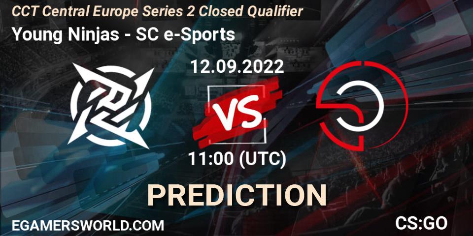 Prognose für das Spiel Young Ninjas VS SC e-Sports. 12.09.2022 at 11:00. Counter-Strike (CS2) - CCT Central Europe Series 2 Closed Qualifier