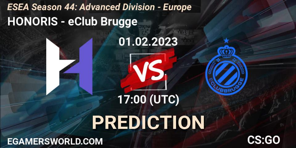 Prognose für das Spiel HONORIS VS eClub Brugge. 01.02.23. CS2 (CS:GO) - ESEA Season 44: Advanced Division - Europe