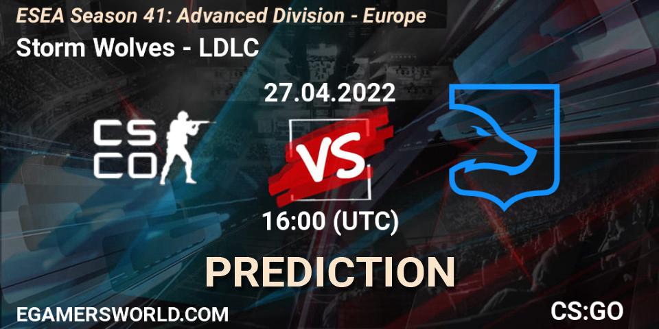 Prognose für das Spiel Storm Wolves VS LDLC. 27.04.2022 at 16:00. Counter-Strike (CS2) - ESEA Season 41: Advanced Division - Europe