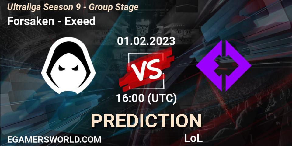 Prognose für das Spiel Forsaken VS Exeed. 01.02.23. LoL - Ultraliga Season 9 - Group Stage