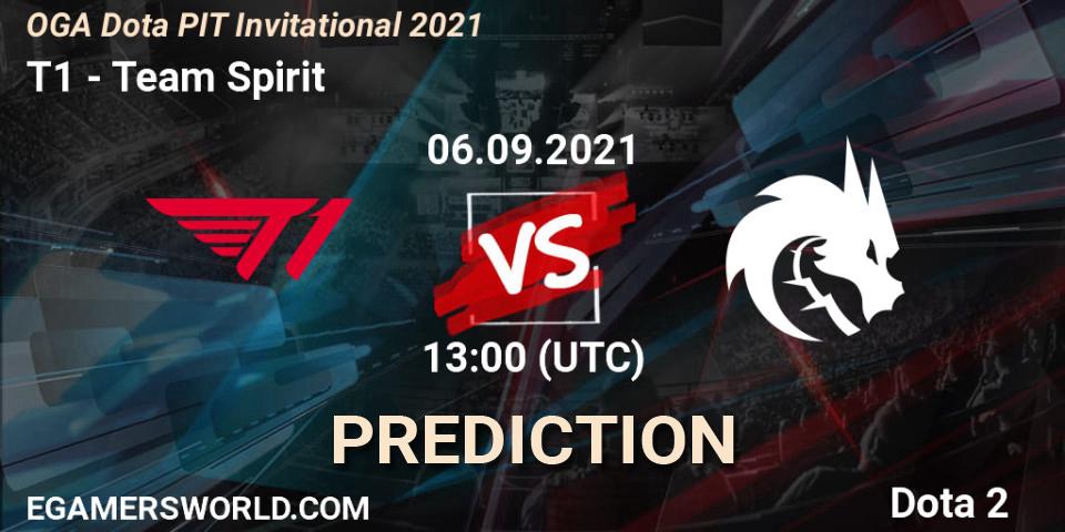 Prognose für das Spiel T1 VS Team Spirit. 06.09.2021 at 13:37. Dota 2 - OGA Dota PIT Invitational 2021