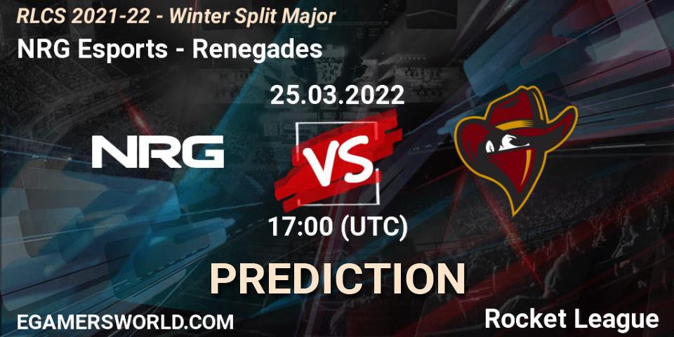 Prognose für das Spiel NRG Esports VS Renegades. 25.03.22. Rocket League - RLCS 2021-22 - Winter Split Major