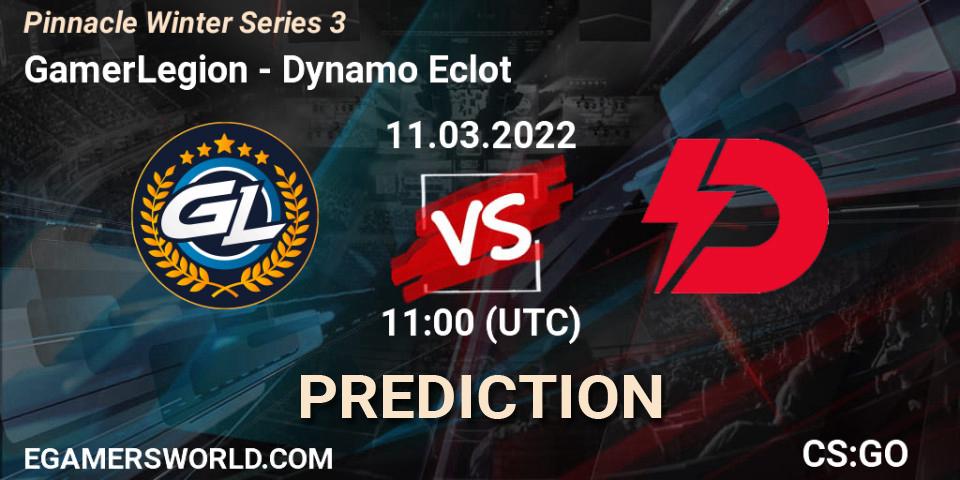 Prognose für das Spiel GamerLegion VS Dynamo Eclot. 11.03.2022 at 11:10. Counter-Strike (CS2) - Pinnacle Winter Series 3