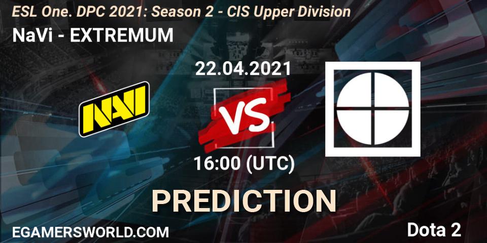 Prognose für das Spiel NaVi VS EXTREMUM. 22.04.2021 at 15:55. Dota 2 - ESL One. DPC 2021: Season 2 - CIS Upper Division