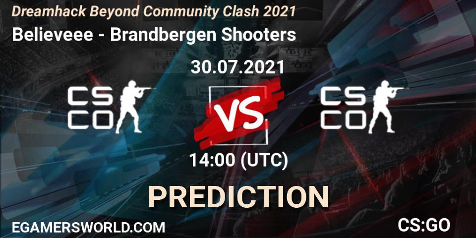 Prognose für das Spiel BELIEVE VS Brandbergen Shooters. 30.07.21. CS2 (CS:GO) - DreamHack Beyond Community Clash