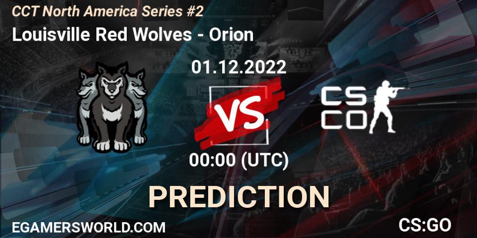 Prognose für das Spiel Louisville Red Wolves VS Orion. 01.12.22. CS2 (CS:GO) - CCT North America Series #2