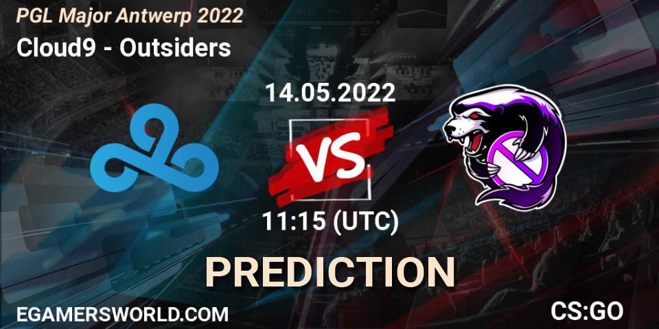 Prognose für das Spiel Cloud9 VS Outsiders. 14.05.2022 at 11:30. Counter-Strike (CS2) - PGL Major Antwerp 2022