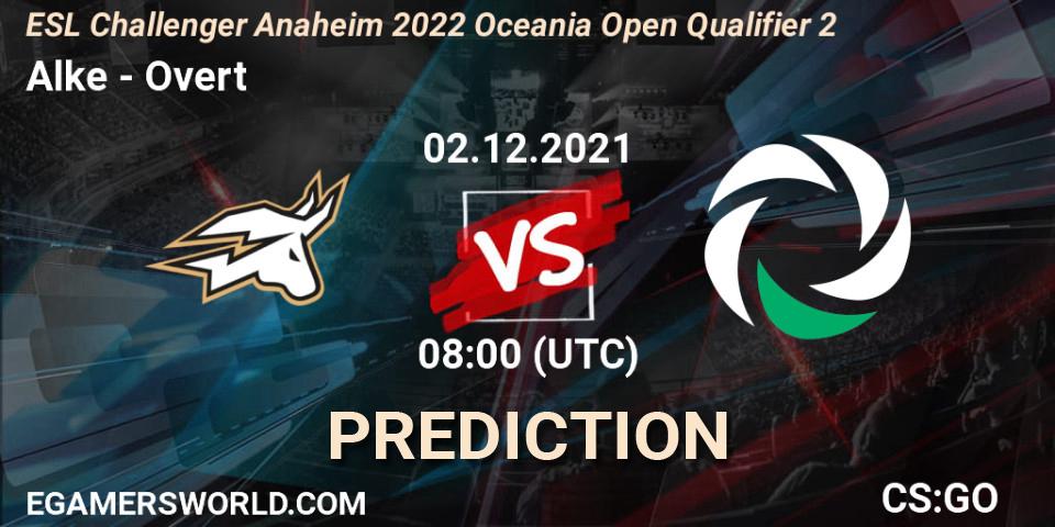 Prognose für das Spiel Alke VS Overt. 02.12.2021 at 08:00. Counter-Strike (CS2) - ESL Challenger Anaheim 2022 Oceania Open Qualifier 2