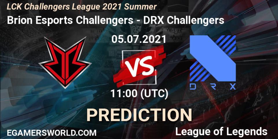 Prognose für das Spiel Brion Esports Challengers VS DRX Challengers. 05.07.2021 at 11:00. LoL - LCK Challengers League 2021 Summer