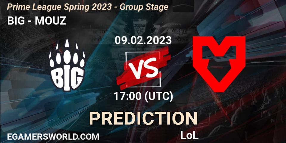Prognose für das Spiel BIG VS MOUZ. 09.02.23. LoL - Prime League Spring 2023 - Group Stage