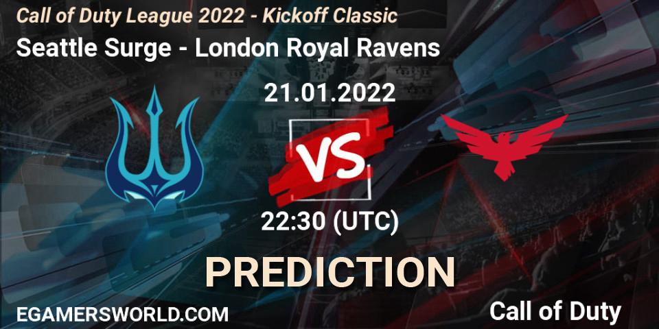Prognose für das Spiel Seattle Surge VS London Royal Ravens. 21.01.22. Call of Duty - Call of Duty League 2022 - Kickoff Classic