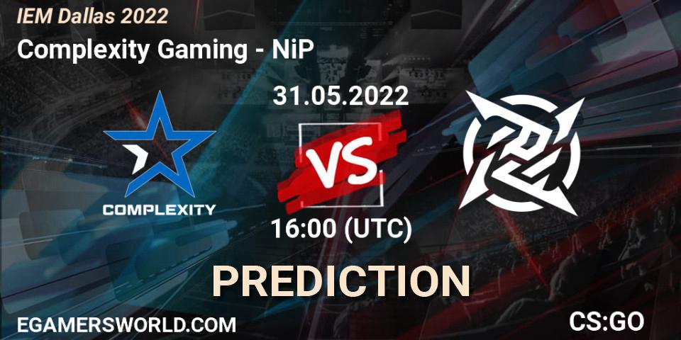 Prognose für das Spiel Complexity Gaming VS NiP. 31.05.22. CS2 (CS:GO) - IEM Dallas 2022