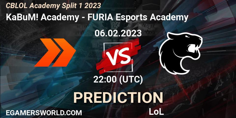 Prognose für das Spiel KaBuM! Academy VS FURIA Esports Academy. 06.02.23. LoL - CBLOL Academy Split 1 2023