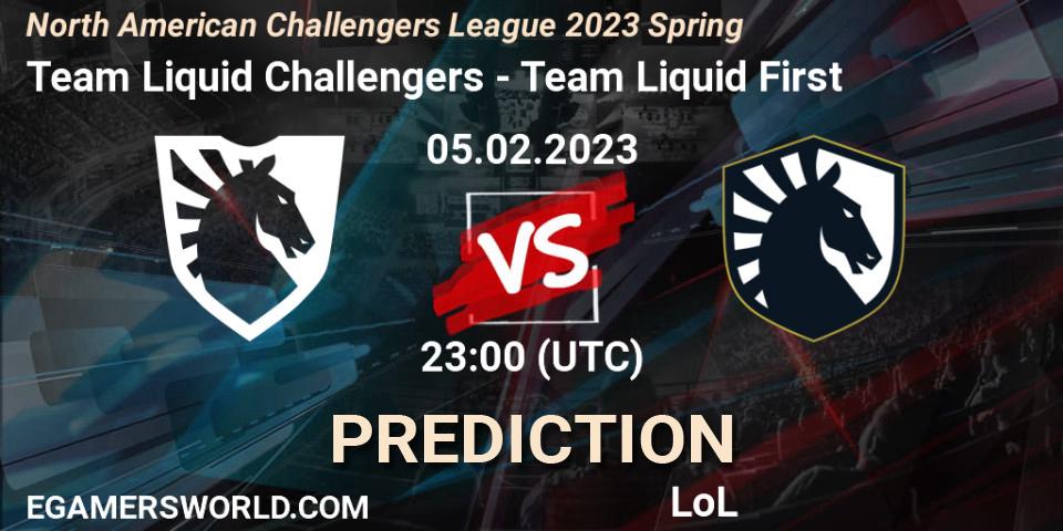 Prognose für das Spiel Team Liquid Challengers VS Team Liquid First. 05.02.23. LoL - NACL 2023 Spring - Group Stage