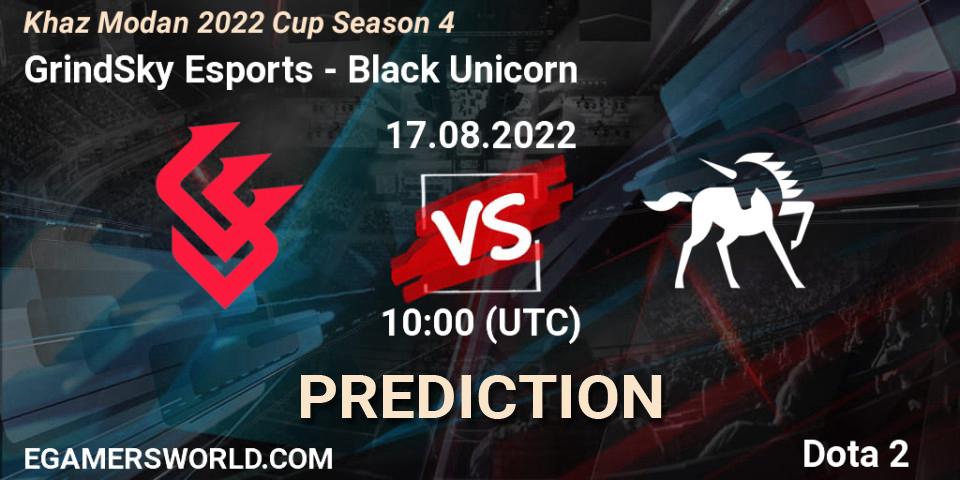 Prognose für das Spiel GrindSky Esports VS Black Unicorn. 17.08.2022 at 10:00. Dota 2 - Khaz Modan 2022 Cup Season 4