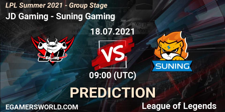 Prognose für das Spiel JD Gaming VS Suning Gaming. 18.07.2021 at 09:50. LoL - LPL Summer 2021 - Group Stage
