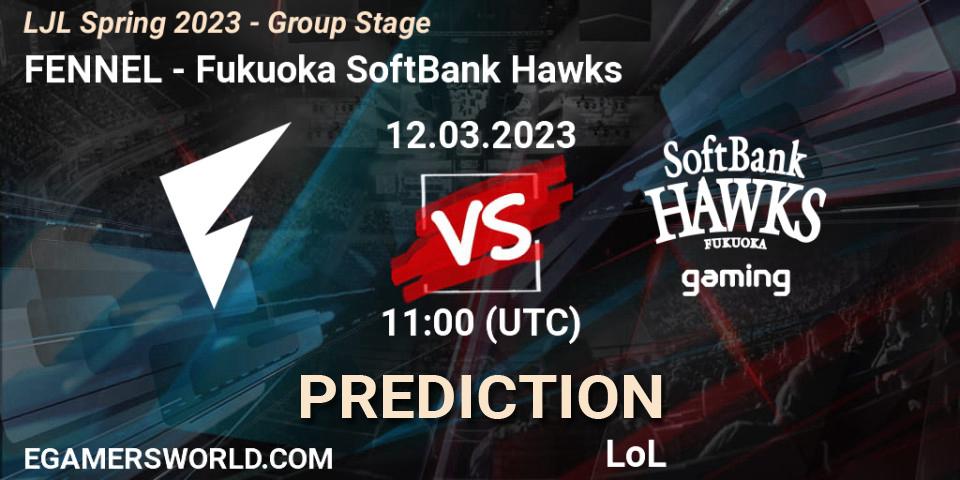 Prognose für das Spiel FENNEL VS Fukuoka SoftBank Hawks. 12.03.23. LoL - LJL Spring 2023 - Group Stage