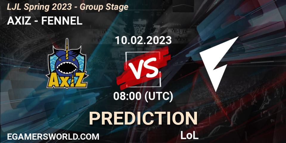 Prognose für das Spiel AXIZ VS FENNEL. 10.02.23. LoL - LJL Spring 2023 - Group Stage