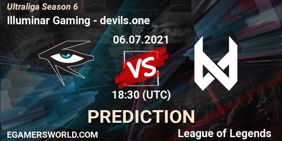 Prognose für das Spiel Illuminar Gaming VS devils.one. 06.07.2021 at 18:30. LoL - Ultraliga Season 6