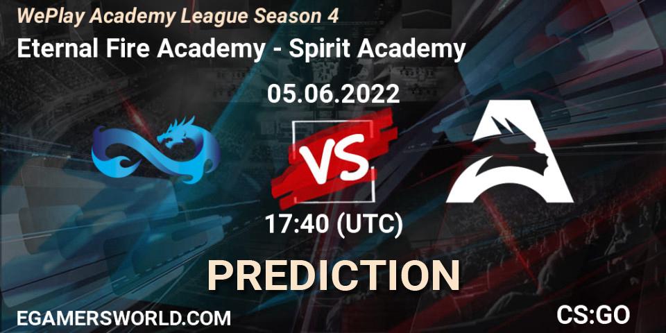 Prognose für das Spiel Eternal Fire Academy VS Spirit Academy. 05.06.22. CS2 (CS:GO) - WePlay Academy League Season 4