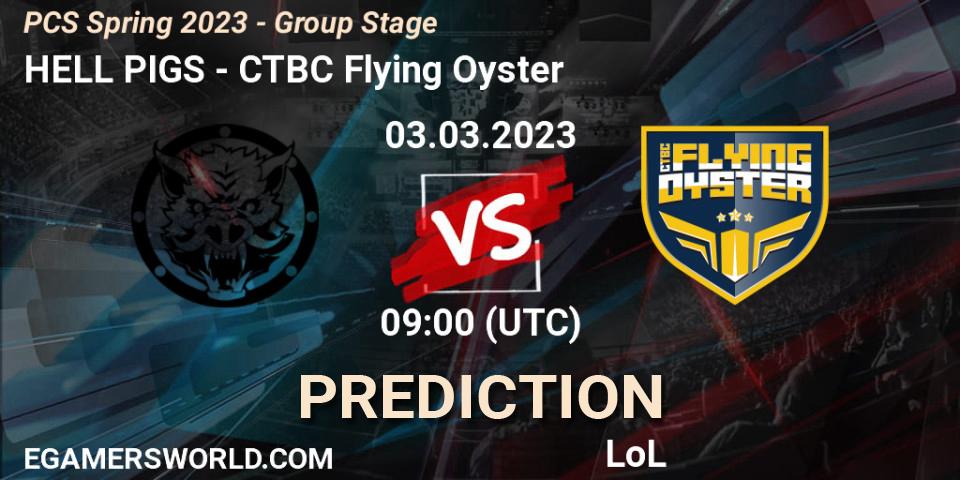 Prognose für das Spiel HELL PIGS VS CTBC Flying Oyster. 05.02.23. LoL - PCS Spring 2023 - Group Stage