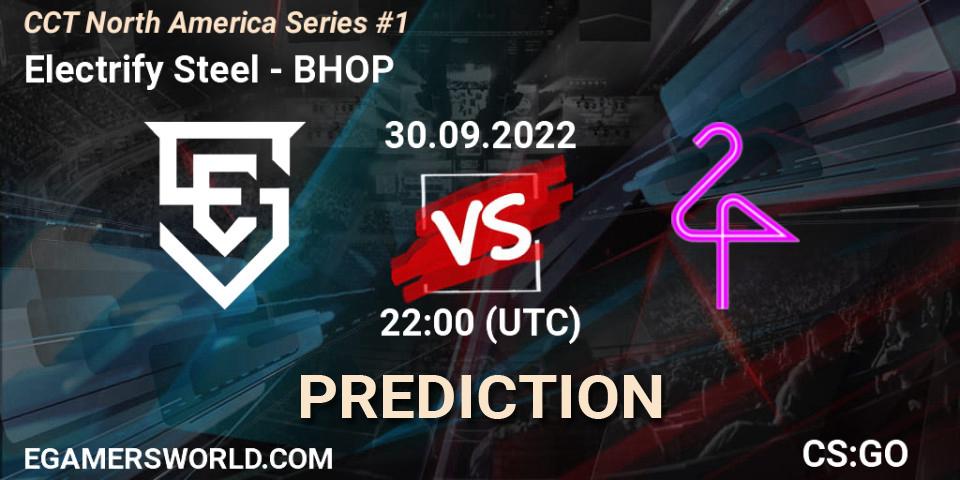 Prognose für das Spiel Electrify Steel VS BHOP. 30.09.2022 at 22:00. Counter-Strike (CS2) - CCT North America Series #1